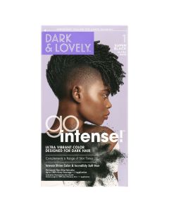 Dark and Lovely Go Intense Ultra Vibrant Color on Dark Hair, Unisex, Permanent Hair Color, 1 Super Black"