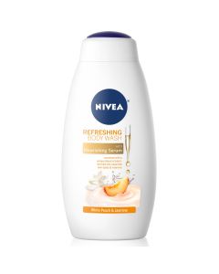 NIVEA White Peach and Jasmine Body Wash with Nourishing Serum, 20 Fl Oz"