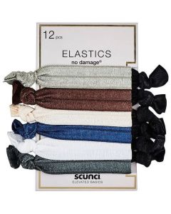 Scunci Neutral Knotted Ponytailer, 12 Pack"