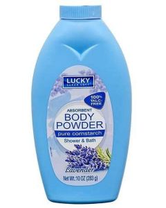 Lucky Super Soft Cornstarch Body Powder, Lavender, 10 Ounce"