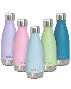 MIRA 12 oz Double Wall Vacuum Insulated Stainless Steel Water Bottle with Screw Cap, Pearl Blue"