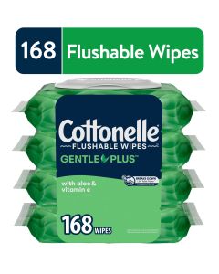 Cottonelle Gentle Plus Flushable Wipes, 4 Flip-Top Packs"