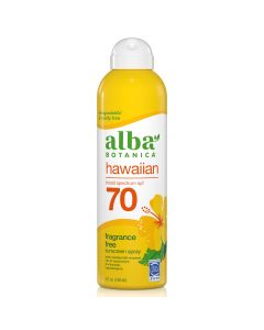 Alba Botanica Hawaiian Sunscreen Spray SPF 70, Fragrance Free, 5 fl oz"