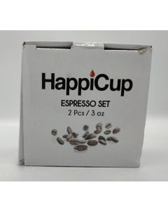 HappiCup 4 PC Polka Dot Espresso Set - Black / White Polka Dot Service for 2