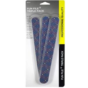 Fun file Triple pack Nail File Diamond Cosmetics Style may vary