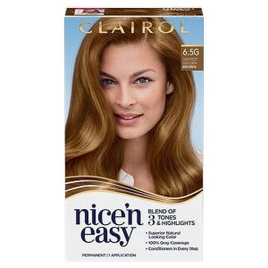 Clairol Nice'n Easy Permanent Hair Color Cream, 6.5G Lightest Golden Brown, Hair Dye, 1 Application"