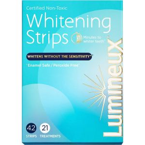 Lumineux Enamel-Safe & Peroxide-Free Teeth Whitening Strips, Dentist Formulated, 21 Pack"