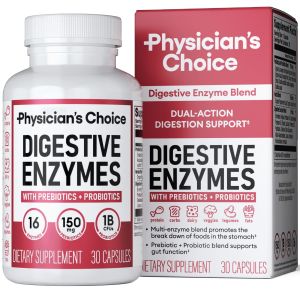 Physician's Choice Digestive Enzymes for Digestive Health & Gut Health, Bloating & Meal Time Discomfort, 30 Count"