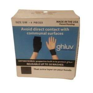 Ghluv Antimicrobial Reusable Gloves To Avoid Contact Size S/M 4 Count