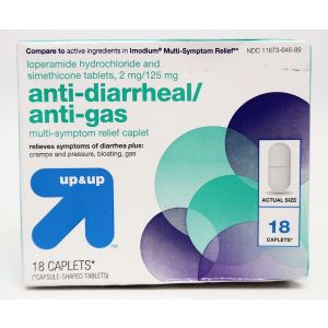 Up & Up Anti-Diarrheal / Anti-Gas Multi-Symptom Bloating Relief Caplet - 18ct