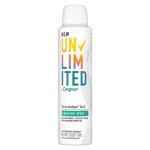 Degree Unlimited Long Lasting Antiperspirant Deodorant Dry Spray, Fresh, 3.8 oz"