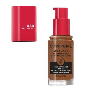 COVERGIRL Outlast Extreme Wear Foundation SPF18, 880 Cappuccino, 1 oz"