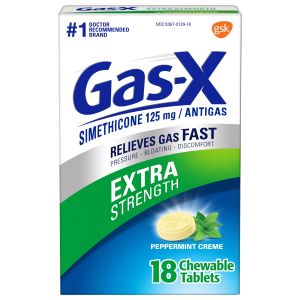 Gas-X Extra Strength Gas Relief Chewable Tablets, Peppermint Creme, 18 Count"