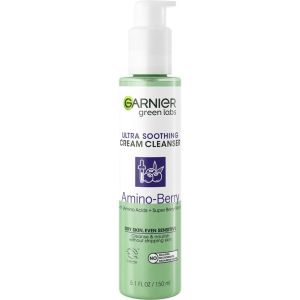 Garnier Green Labs Ultra Soothing Amino Berry Cream Cleanser Amino Berry, 5.07 fl oz"