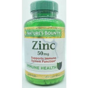 Nature's Bounty Zinc 50mg, Immune Support  Antioxidant Supplement, Promotes Skin Health 250 Caplets"