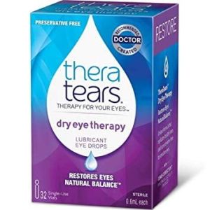 TheraTears Dry Eye Therapy Lubricating Eye Drops, Preservative Free, 30 Single-Use Vials"