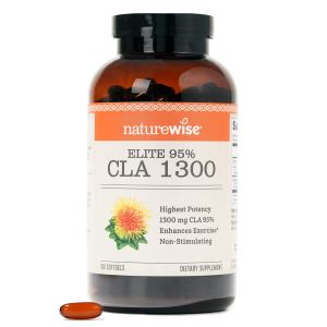 NatureWise CLA 1300 - CLA Supplement w/ 95% Active Conjugated Linoleic Acid for Women and Men, Non-Stimulating, Supports Weight & Fitness Goals - Non-GMO, Gluten Free - 180 Softgels[2-Month Supply]"