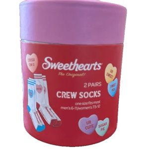 Sweethearts Candy 2 Pairs Crew Socks Gift Package