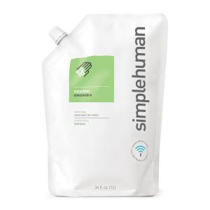 simplehuman 34 Fl Oz. refill pouch, cucumber moisturizing liquid hand soap"