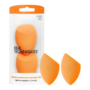 Real Techniques Miracle Complexion Makeup Sponge, Makeup Sponge for Foundation, Orange, 2 Count"