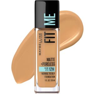 Maybelline Fit Me Matte Liquid Foundation Makeup, 332 Golden Caramel, 1 fl oz"