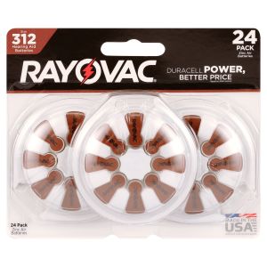 Rayovac Size 312 Hearing Aid Batteries (24 Pack), Size 312 Batteries"