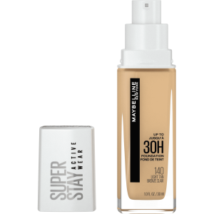 Maybelline Super Stay Liquid Foundation Makeup, Full Coverage, 140 Light Tan, 0.21 oz"