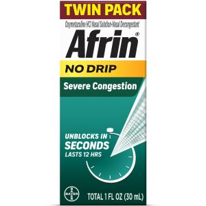 Afrin No Drip Severe Congestion Pump Mist Nasal Spray, 2-15 ml Bottles"