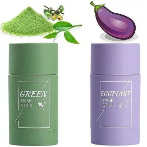 2 PCS Green Tea/Eggplant Purifying Clay Stick Mask Oil Control Blackhead Remover