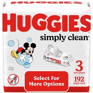 Huggies Simply Clean Unscented Baby Wipes, 3 Pack, 192 Total Ct (Select for More Options)"