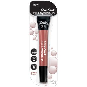 ChapStick Total Hydration Vitamin Enriched Blushed Bronze Tinted Lip Oil Tube - 0.24 oz