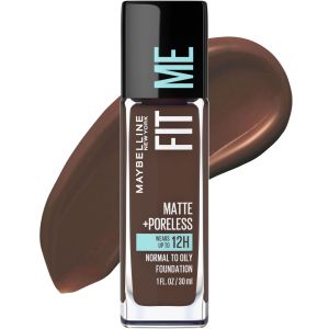 Maybelline Fit Me Matte + Poreless Liquid Foundation Makeup, 380 Espresso, 1 fl oz"