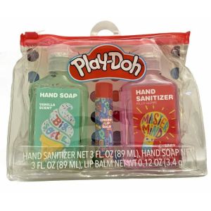 Play-Doh Hand Soap Lip Balm w/ Carry Case Gift Set Kit 4 Pieces