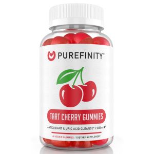 PUREFINITY Tart Cherry Gummies – Uric Acid Flush & Cleanse with Powerful Raw Tart Cherry Extract Antioxidant, Joint & Muscle Comfort, Non-GMO, Vegan, Gluten Free – 60 Gummies"