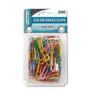 Promarx 2324298 Paper Clips, Assorted Color - 200 Count - Case of 48"