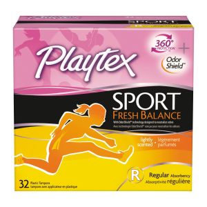 Playtex Sport Fresh Balance Plastic Tampons, Scented, Regular, 32 Ct"