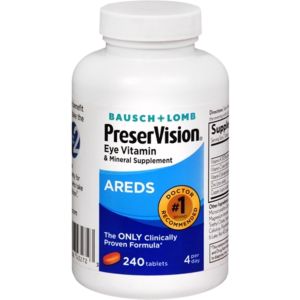 PreserVision AREDS Eye Vitamin & Mineral Supplement, Contains Vitamin C, A, E, Zinc & Copper, 240 Tablets"