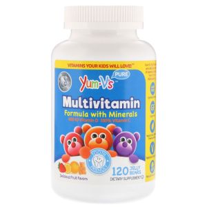 YumVs Multivitamin for Kids | Fruit Flavor Chewable Jellies/Gummies | 120 Count | Daily Dietary Supplement w/ Vitamins & Minerals – Vitamin D 600