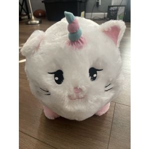 Plush Unicorn Cat Coin Bank Piggy Stopper White Pink 14" Jumbo Soft Animal