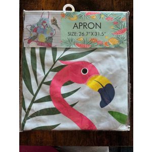 NEW in PACKAGE Creative Home Flamingo Apron 26.7" X 31.5"