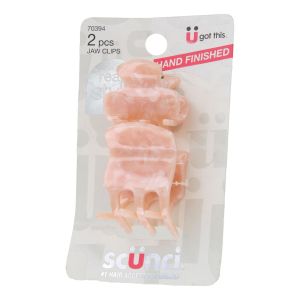 Scunci Real Style Hand Finished Hair Jaw Clips, 2-Pieces