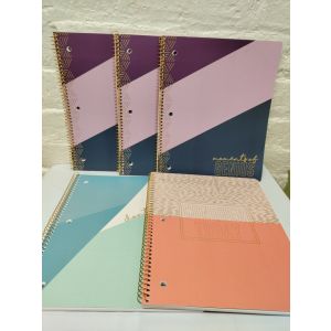 5x U Style Spiral Notebooks 1 Subject 80 Sh. College Ruled