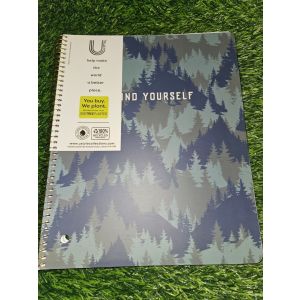 U Style 100% Recycled Spiral Notebook 1 Subject 8793 Trees College Rule 80 Sheet