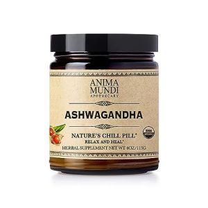 Anima Mundi Ashwagandha Powder - Pure Organic Ayurvedic 'Ginseng Root' Extract Powder Supplement for Mood, Calming & Immune Support (4oz / 113g)"