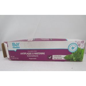 B4Y Antiplaque & Whitening Toothpaste, FLUORIDE-FREE, Peppermint, 5.5oz