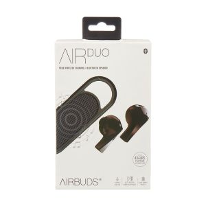 air DUO Airbuds - 2 In 1 Speaker & Wireless Earbuds. Black.