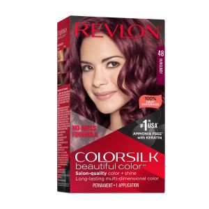 Revlon ColorSilk Beautiful Color Long Lasting Permanent Hair Color, 048 Burgundy, 1 Pack"