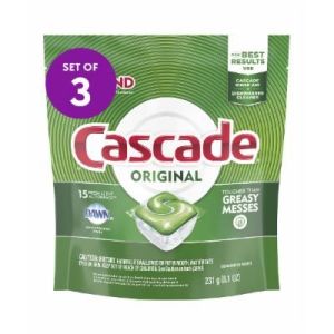 Cascade Dishwashing Detergents - Dishwasher Action Packs - 1 Pack of 15