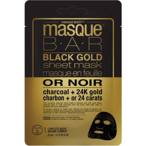 MasqueBAR Black Gold Charcoal & 24k Gold Sheet Mask-No Colour