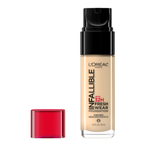 L'Oreal Paris Infallible Fresh Wear 24 Hr Liquid Foundation Makeup, 400 True Beige, 1 fl oz"